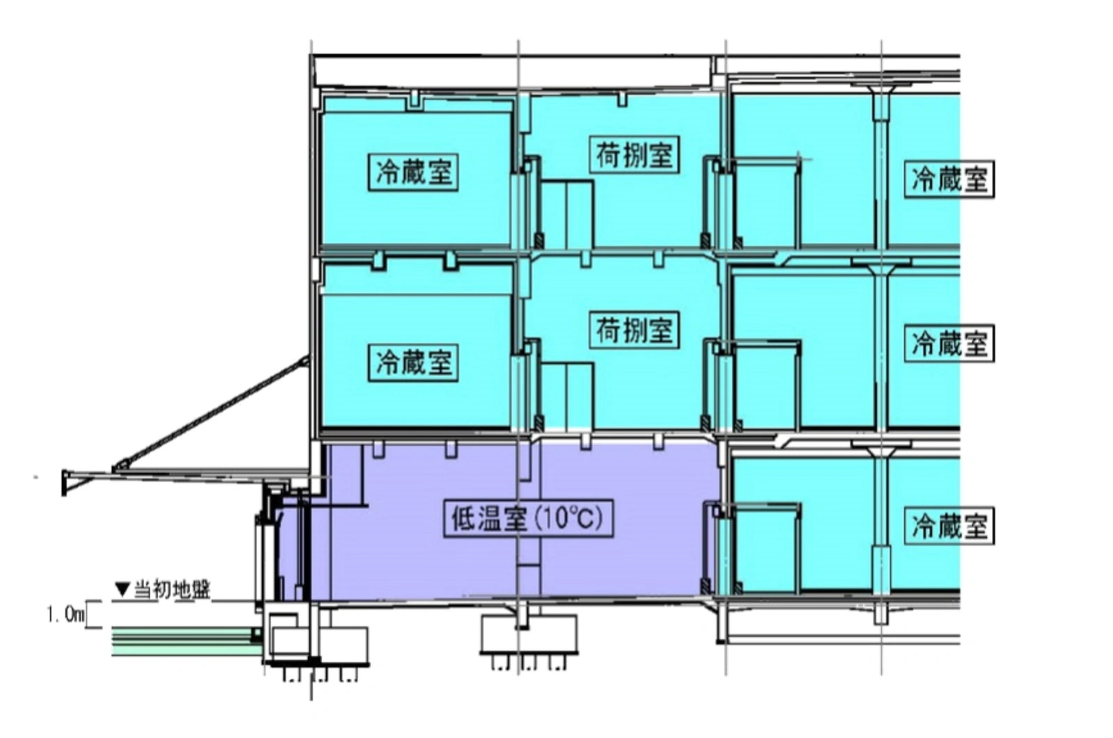 ReReC「横浜冷凍長崎工場改修プロジェクト」平面図（施工後）