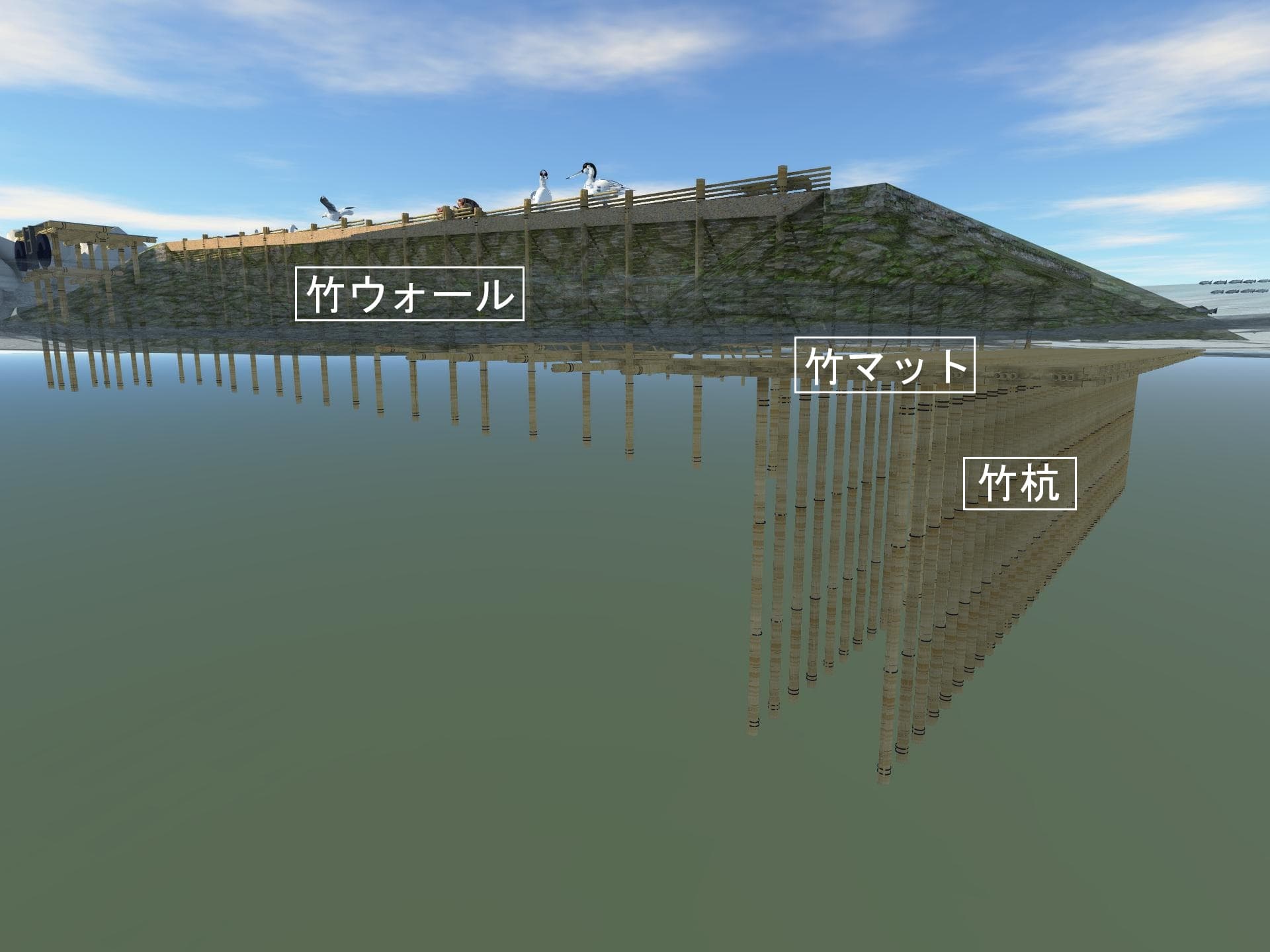 土中部からの人工干潟イメージ(3次元)