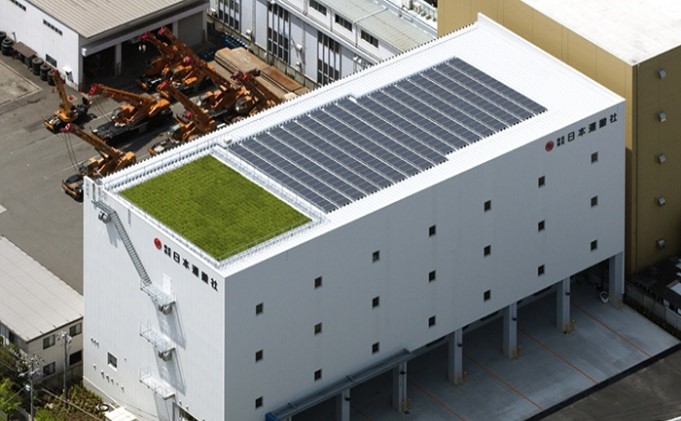 屋上緑化＆太陽光発電設置例（設計施工）